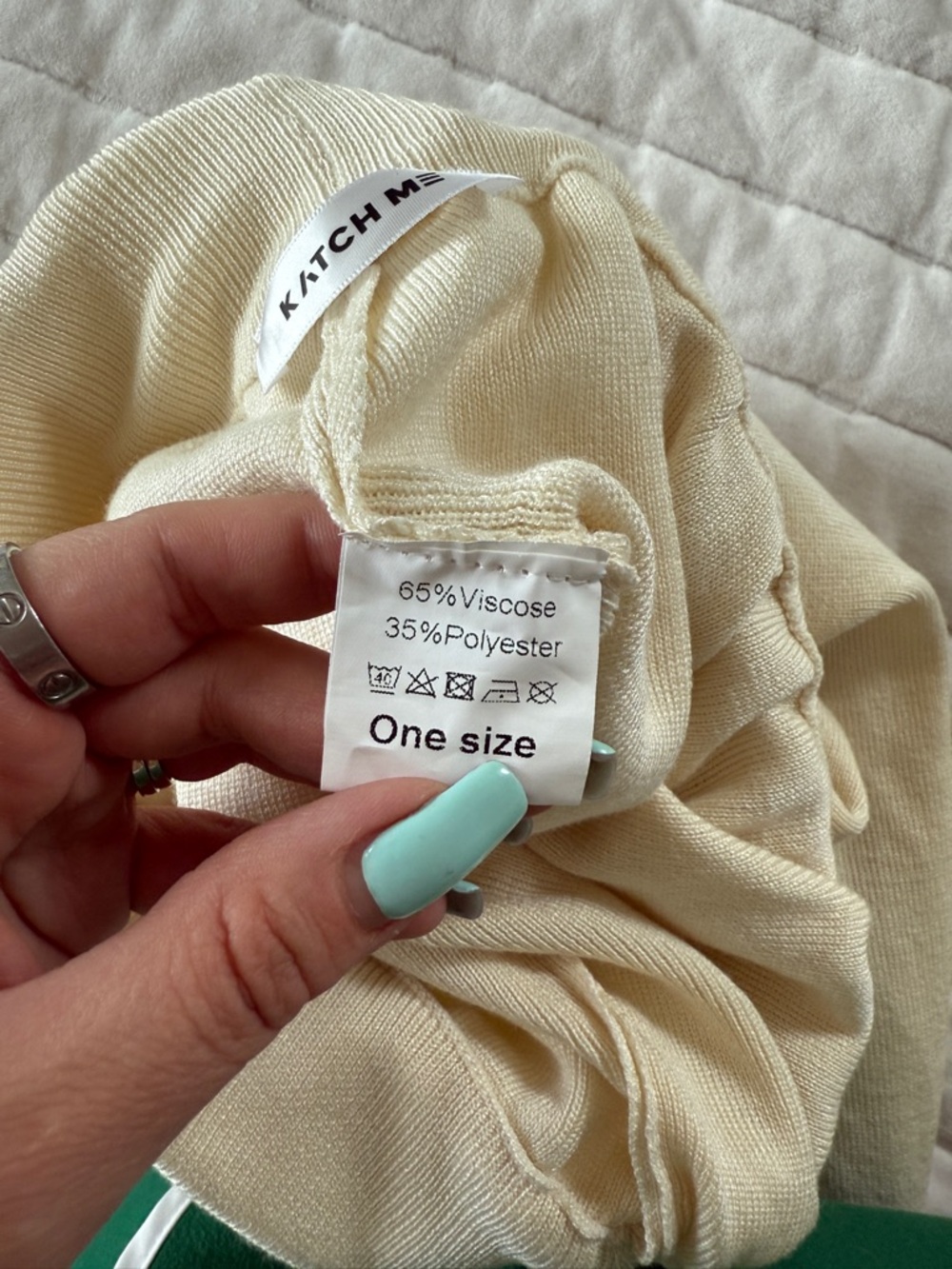 Cream wide leg knit pants elastic waistband academia quiet luxury minimalist - Picture 5 of 8